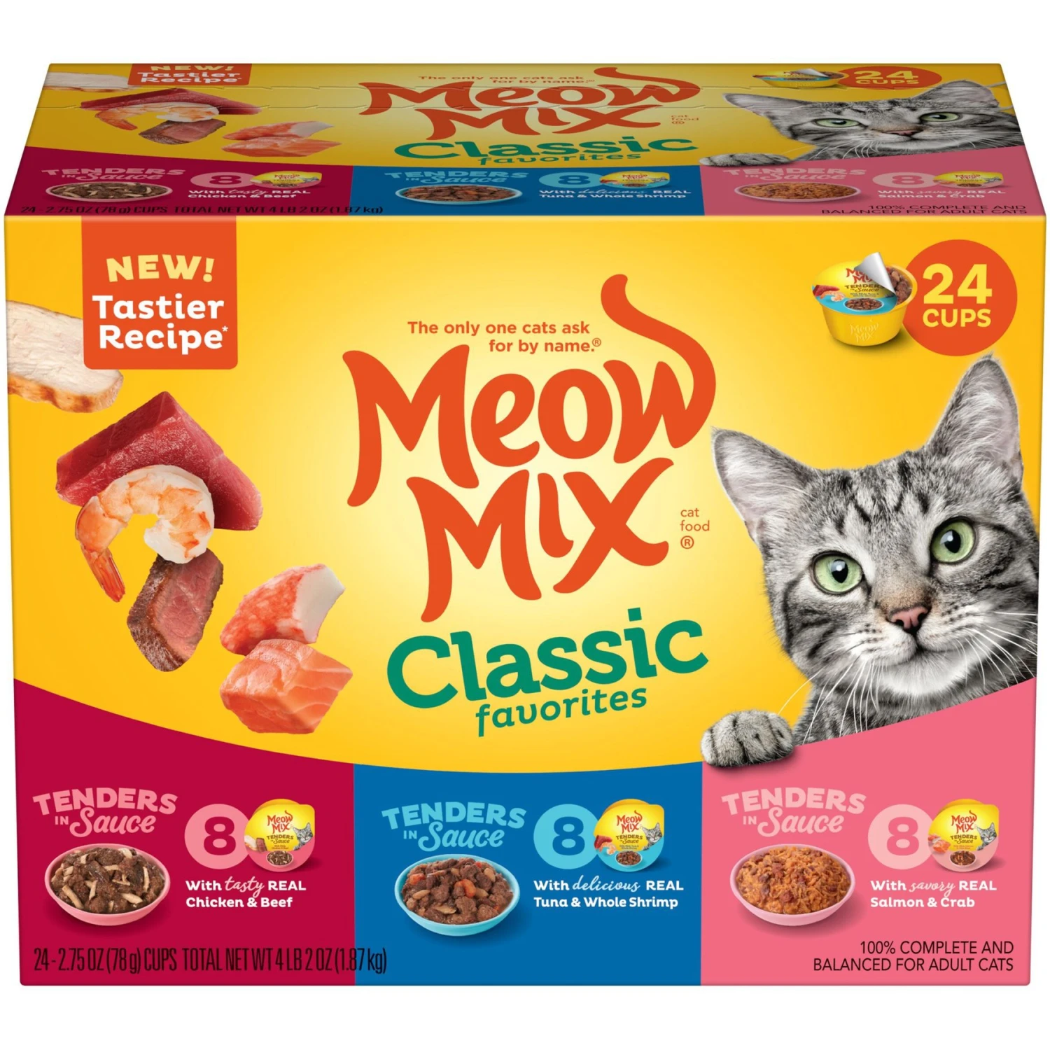 Meow Mix Classic Favorites Tenders In Sauce Variety Pack Wet Cat Food 3 Meow Mix Classic Favorites Tenders In Sauce Variety Pack Wet Cat Food