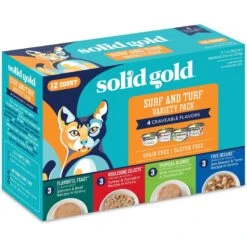 Solid Gold Surf & Turf Variety Pack Wet Cat Food, 3-oz Can, Case Of 12