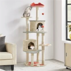 Yaheetech Paw-Shaped Play 65-in Cat Tower