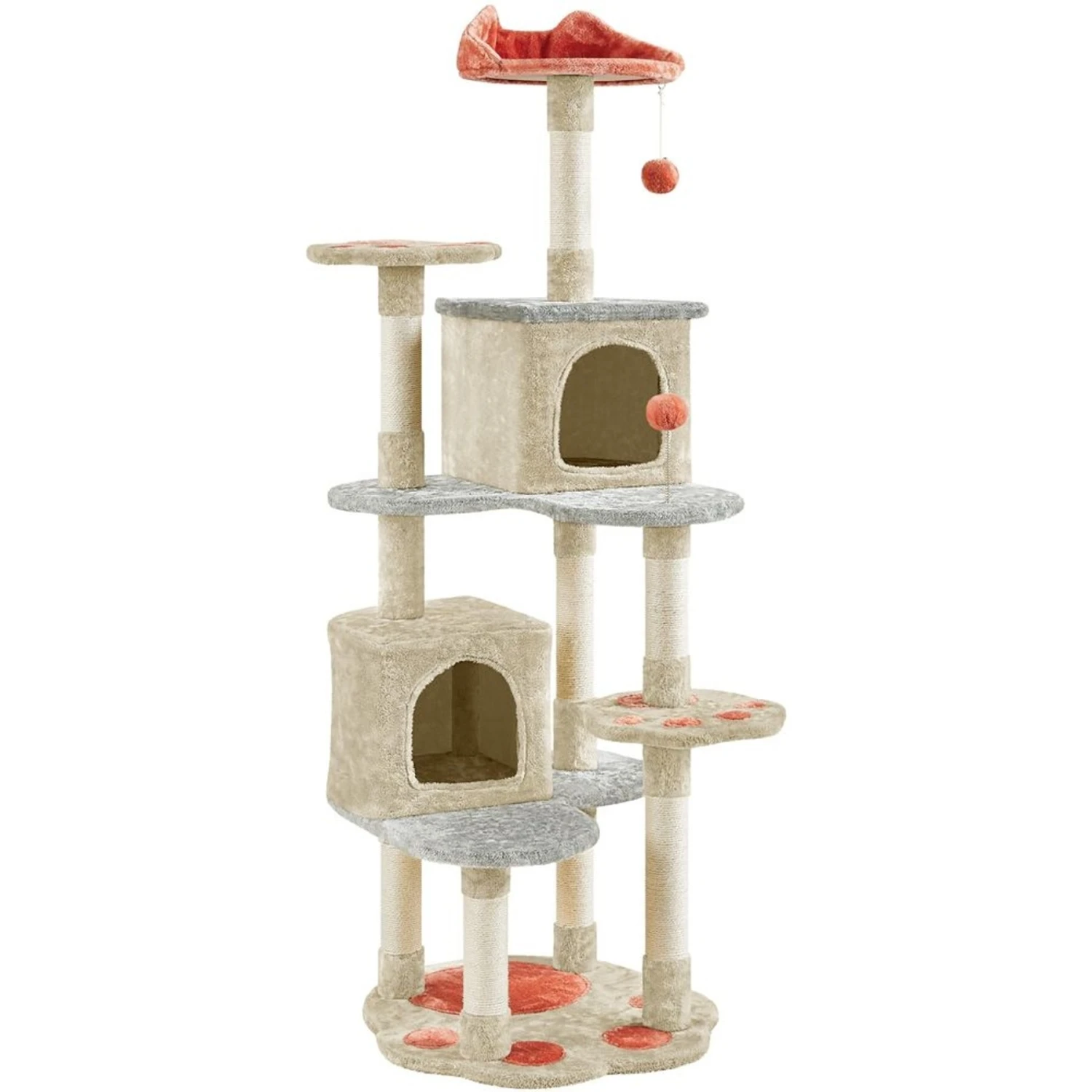 Yaheetech Paw-Shaped Play 65-in Cat Tower 4 Yaheetech Paw-Shaped Play 65-in Cat Tower - Image 2