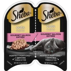 Sheba Perfect Portions Grain-Free Gourmet Salmon Cuts In Gravy Entree Adult Wet Cat Food Trays