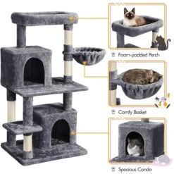 Yaheetech 46.5-in Plush Cat Tree & Condo 12 Yaheetech 46.5-in Plush Cat Tree & Condo -Almo nature Sales 1036310 PT3. AC SS1800 V1703798769