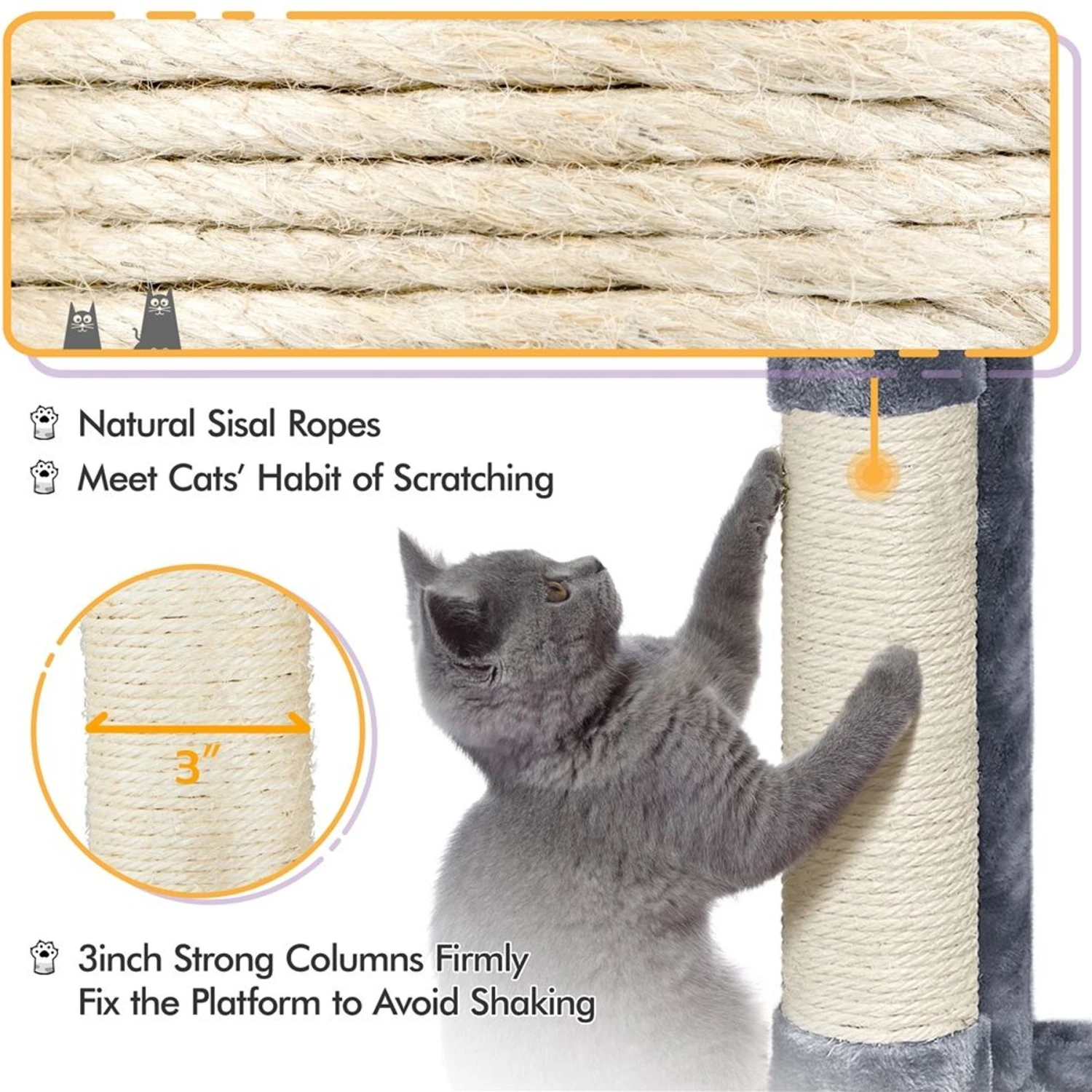 Yaheetech 46.5-in Plush Cat Tree & Condo 8 Yaheetech 46.5-in Plush Cat Tree & Condo - Image 6