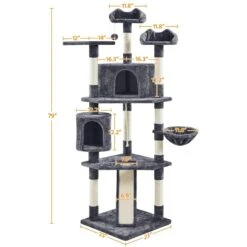 Yaheetech 79-in Plush Cat Tree & Condo 11 Yaheetech 79-in Plush Cat Tree & Condo -Almo nature Sales 1036326 PT2. AC SS1800 V1703797678