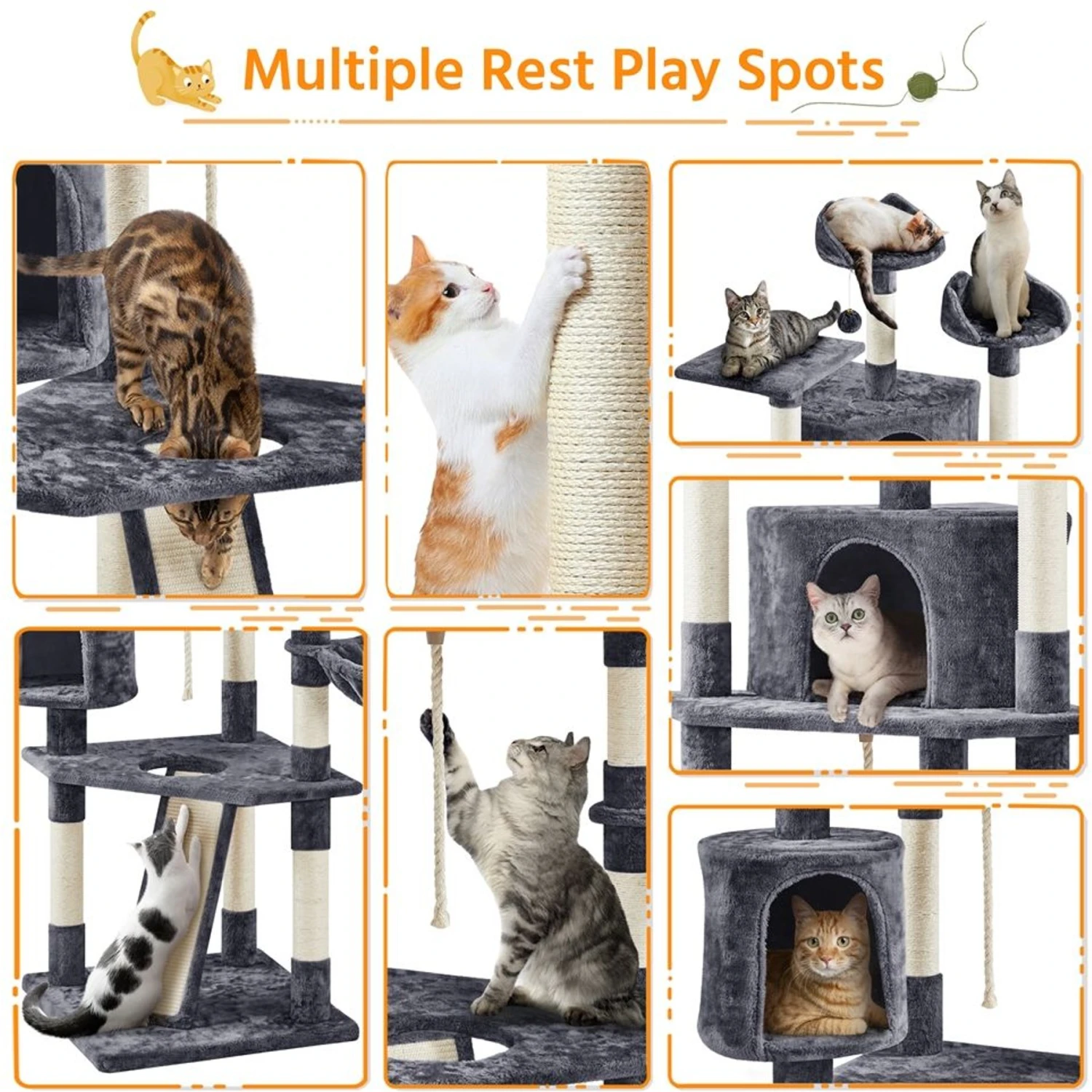 Yaheetech 79-in Plush Cat Tree & Condo 6 Yaheetech 79-in Plush Cat Tree & Condo - Image 4