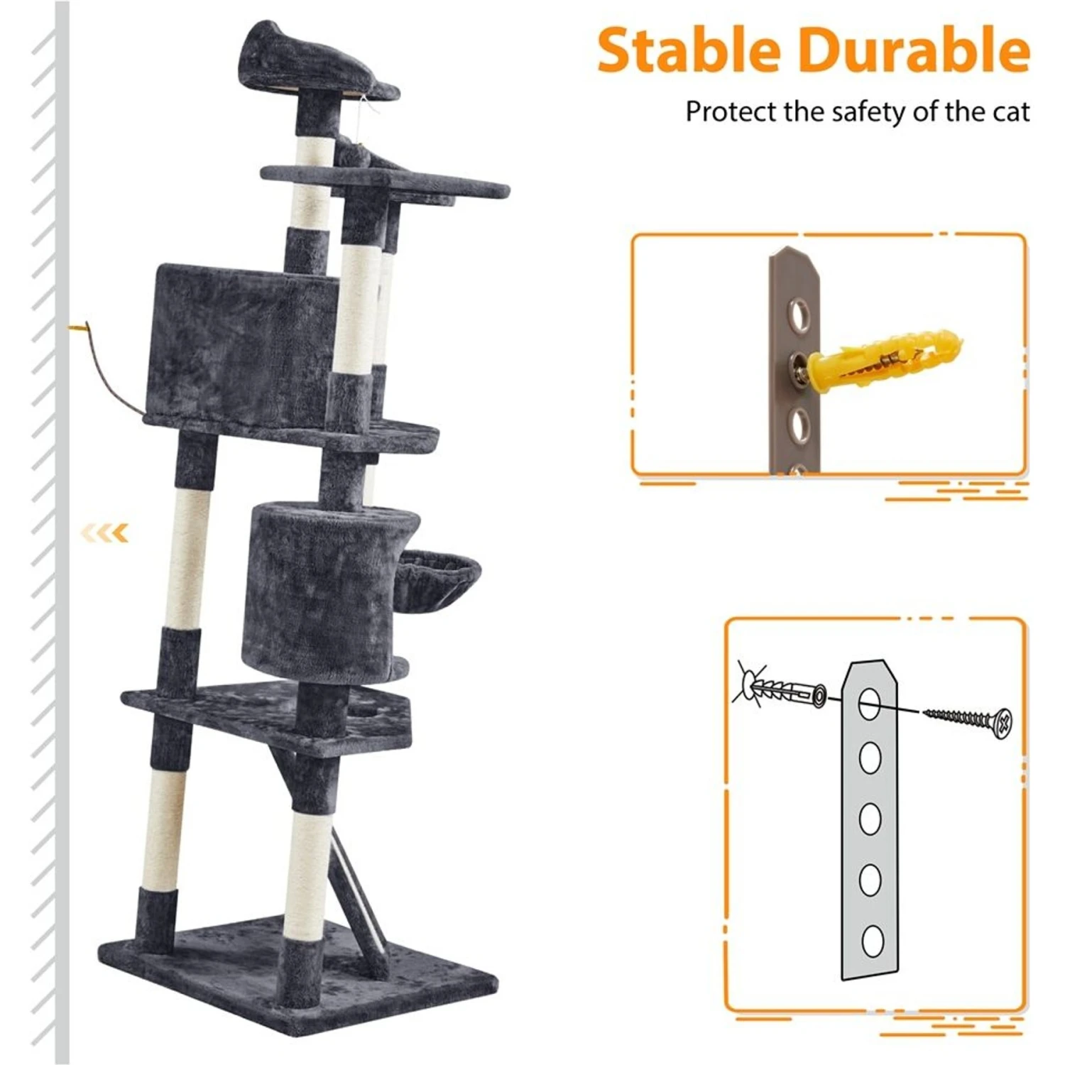 Yaheetech 79-in Plush Cat Tree & Condo 9 Yaheetech 79-in Plush Cat Tree & Condo - Image 7