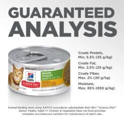 Hill's Science Diet Adult 7+ Senior Vitality Chicken & Vegetable Stew Canned Cat Food -Almo nature Sales 109371 PT7. AC SS1800 V1597972602