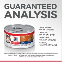 Hill's Science Diet Adult 7+ Savory Turkey Entree Canned Cat Food -Almo nature Sales 110301 PT6. AC SS1800 V1598152896