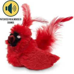 OurPets Play-N-Squeak Real Birds Cardinal Cat Toy -Almo nature Sales 115715 Pt3. AC SS1800 V1583771926