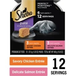 Sheba Perfect Portions Chicken & Salmon Pate Entree Variety Pack Adult Wet Cat Food Trays 13 Sheba Perfect Portions Chicken & Salmon Pate Entree Variety Pack Adult Wet Cat Food Trays -Almo nature Sales 126370 PT2. AC SS1800 V1626816385