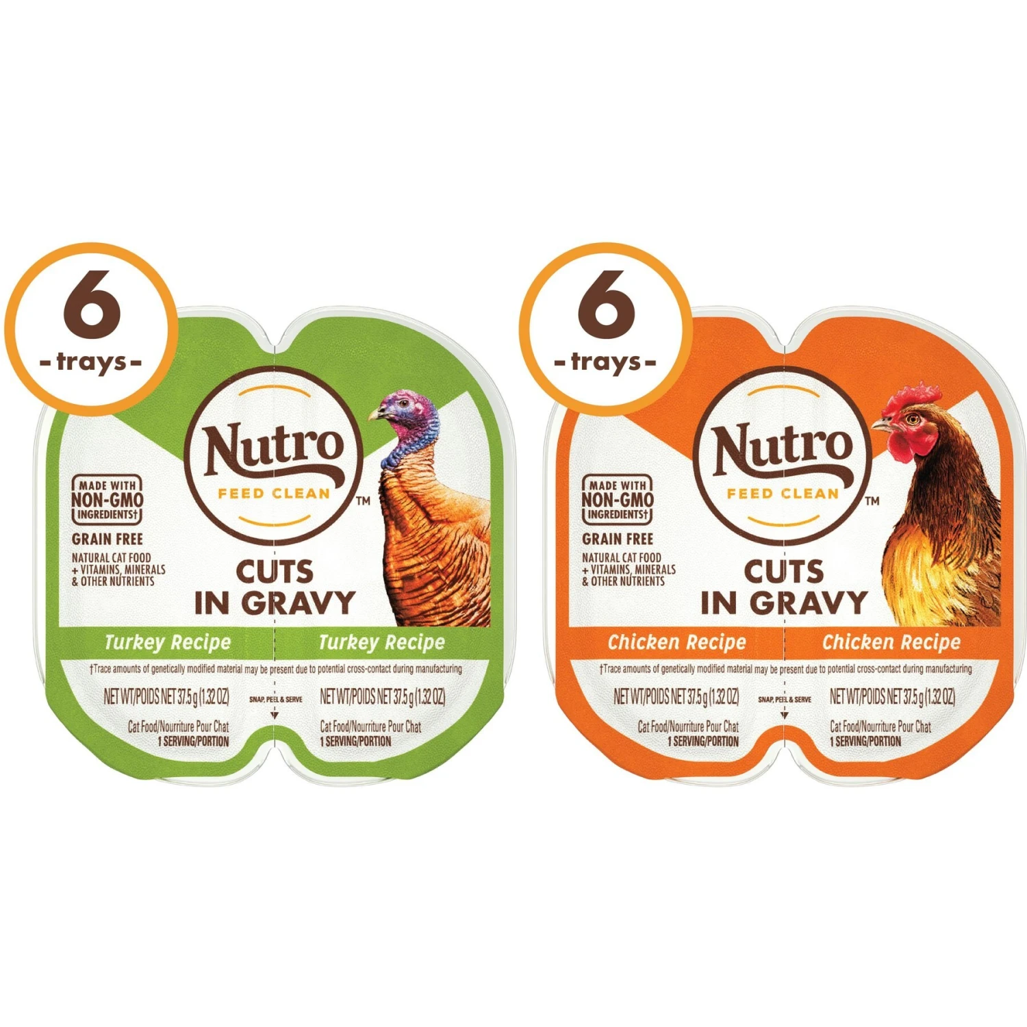 Nutro Perfect Portions Grain-Free Real Turkey & Real Chicken Cuts In Gravy Recipe Variety Pack Adult Wet Cat Food Trays 5 Nutro Perfect Portions Grain-Free Real Turkey & Real Chicken Cuts In Gravy Recipe Variety Pack Adult Wet Cat Food Trays - Image 3