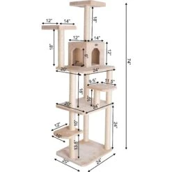 GleePet 74-in Faux Fur Cat Tree & Condo -Almo nature Sales 130298 PT8. AC SS1800 V1639789314
