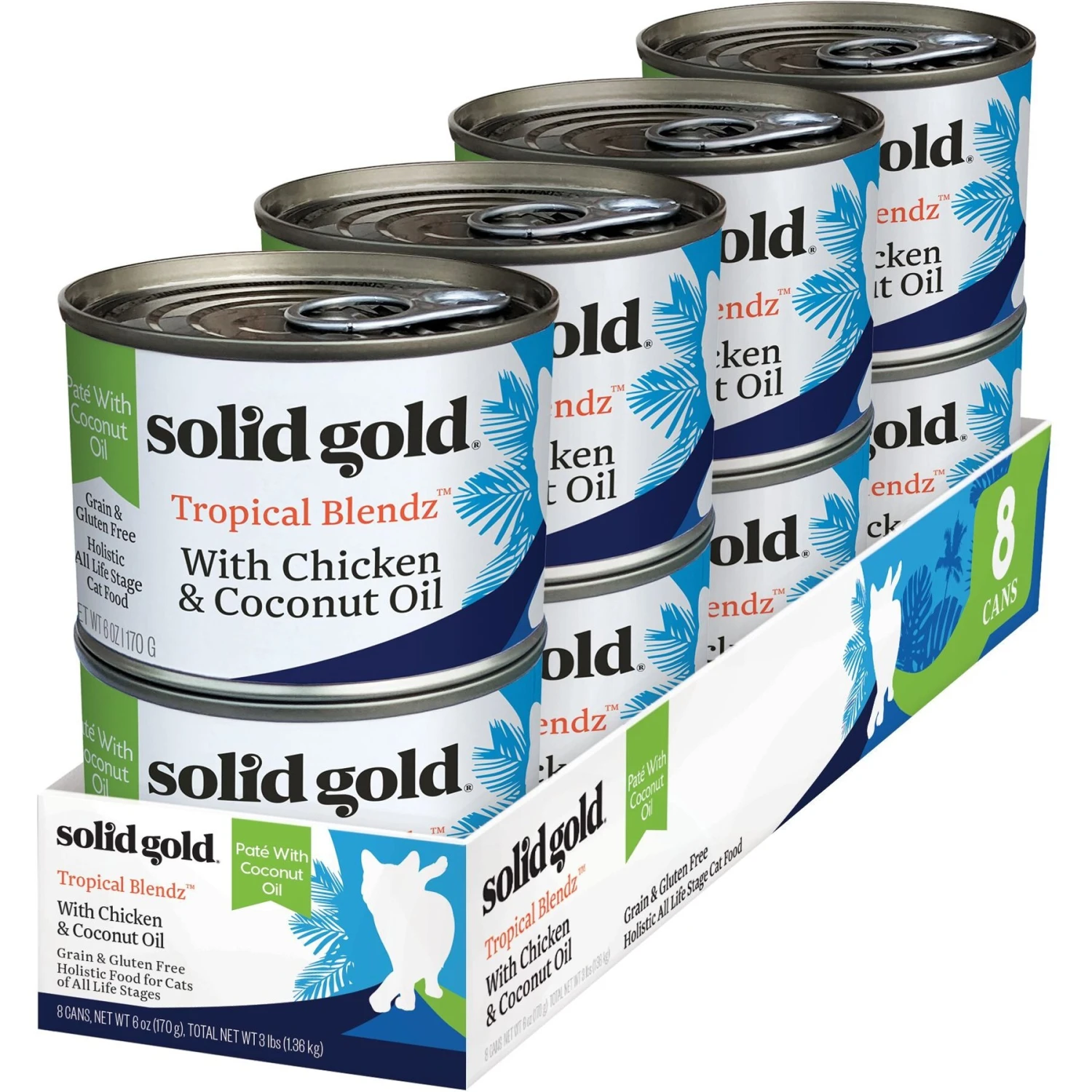 Solid Gold Tropical Blendz With Chicken & Coconut Oil Pate Grain-Free Canned Cat Food 3 Solid Gold Tropical Blendz With Chicken & Coconut Oil Pate Grain-Free Canned Cat Food