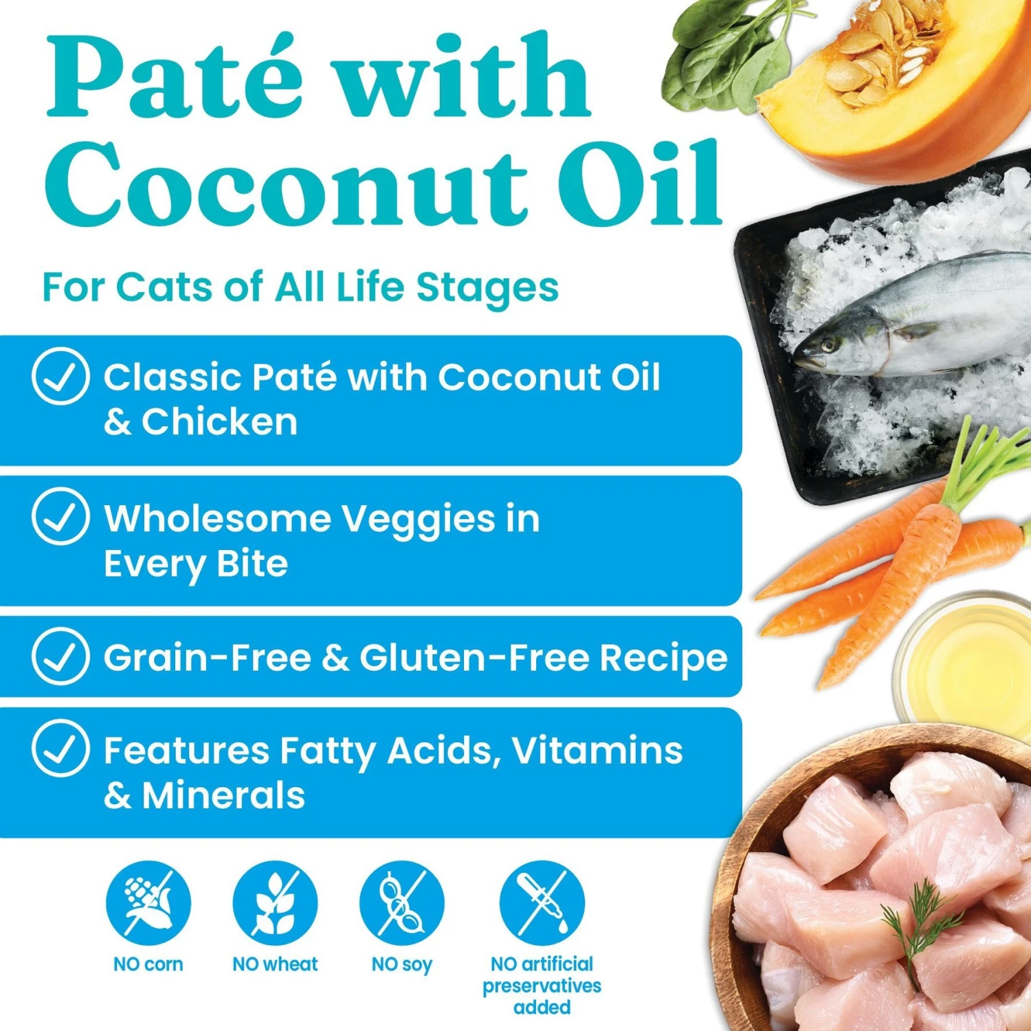 Solid Gold Tropical Blendz With Chicken & Coconut Oil Pate Grain-Free Canned Cat Food 4 Solid Gold Tropical Blendz With Chicken & Coconut Oil Pate Grain-Free Canned Cat Food - Image 2