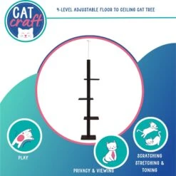 Cat Craft Floor-to-Ceiling Carpet Cat Tree -Almo nature Sales 136811 PT1. AC SS1800 V1689975313