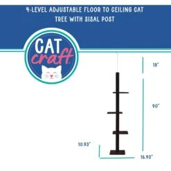 Cat Craft Floor-to-Ceiling Carpet Cat Tree -Almo nature Sales 136811 PT2. AC SS1800 V1689974536