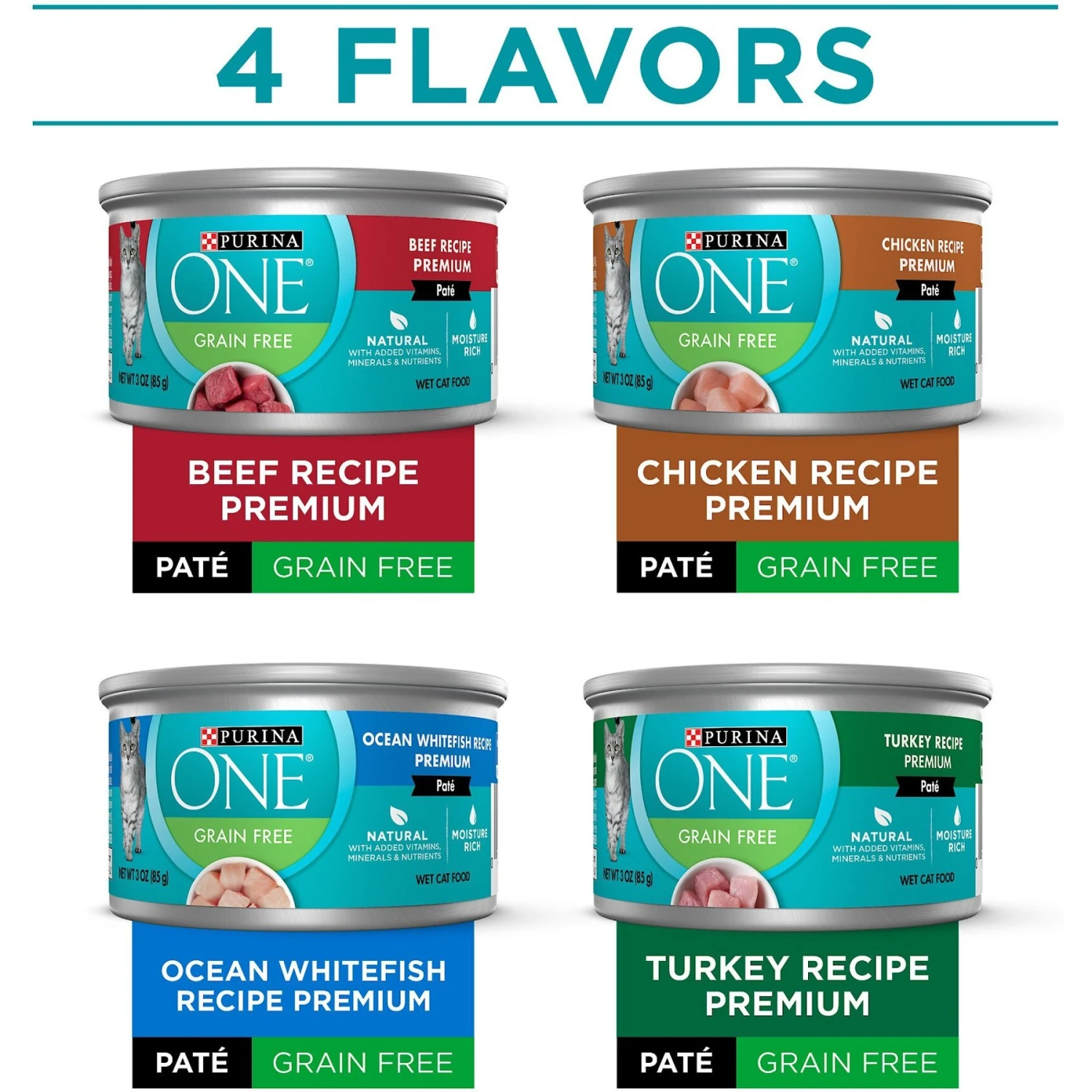 Purina ONE Grain-Free Variety Pack Natural High Protein Canned Cat Food, 3-oz, Case Of 24 4 Purina ONE Grain-Free Variety Pack Natural High Protein Canned Cat Food, 3-oz, Case Of 24 - Image 2