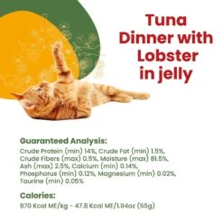 Almo Nature HQS La Cucina Tuna With Lobster Grain-Free Cat Food Pouches -Almo nature Sales 141497 PT4. AC SS1800 V1632849131