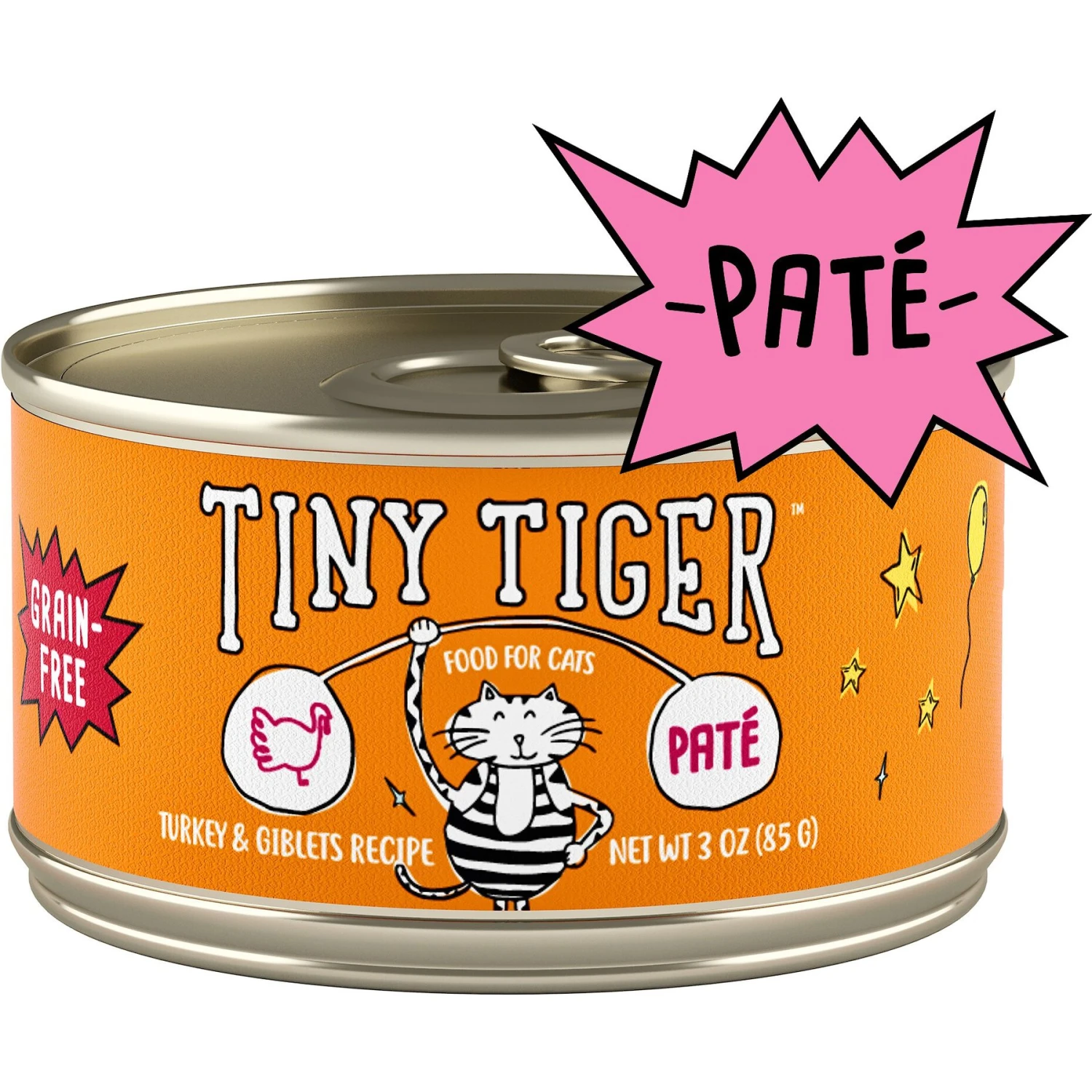 Tiny Tiger Pate Turkey & Giblets Recipe Grain-Free Canned Cat Food 3 Tiny Tiger Pate Turkey & Giblets Recipe Grain-Free Canned Cat Food