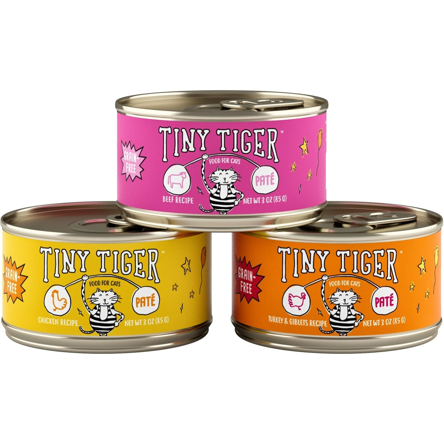 Tiny Tiger Pate Beef & Poultry Recipes Variety Pack Grain-Free Canned Cat Food 4 Tiny Tiger Pate Beef & Poultry Recipes Variety Pack Grain-Free Canned Cat Food - Image 2