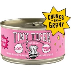 Tiny Tiger Chunks In Gravy Salmon & Whitefish Recipe Grain-Free Canned Cat Food