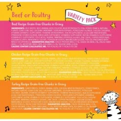 Tiny Tiger Chunks In EXTRA Gravy Beef & Poultry Recipes Variety Pack Grain-Free Canned Cat Food -Almo nature Sales 147784 PT5. AC SS1800 V1687284922