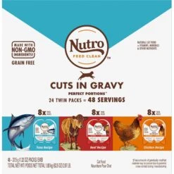 Nutro Perfect Portions Grain-Free Cuts In Gravy Variety Pack Beef, Tuna & Chicken Recipe Adult Wet Cat Food Trays -Almo nature Sales 148862 PT1. AC SS1800 V1702678348