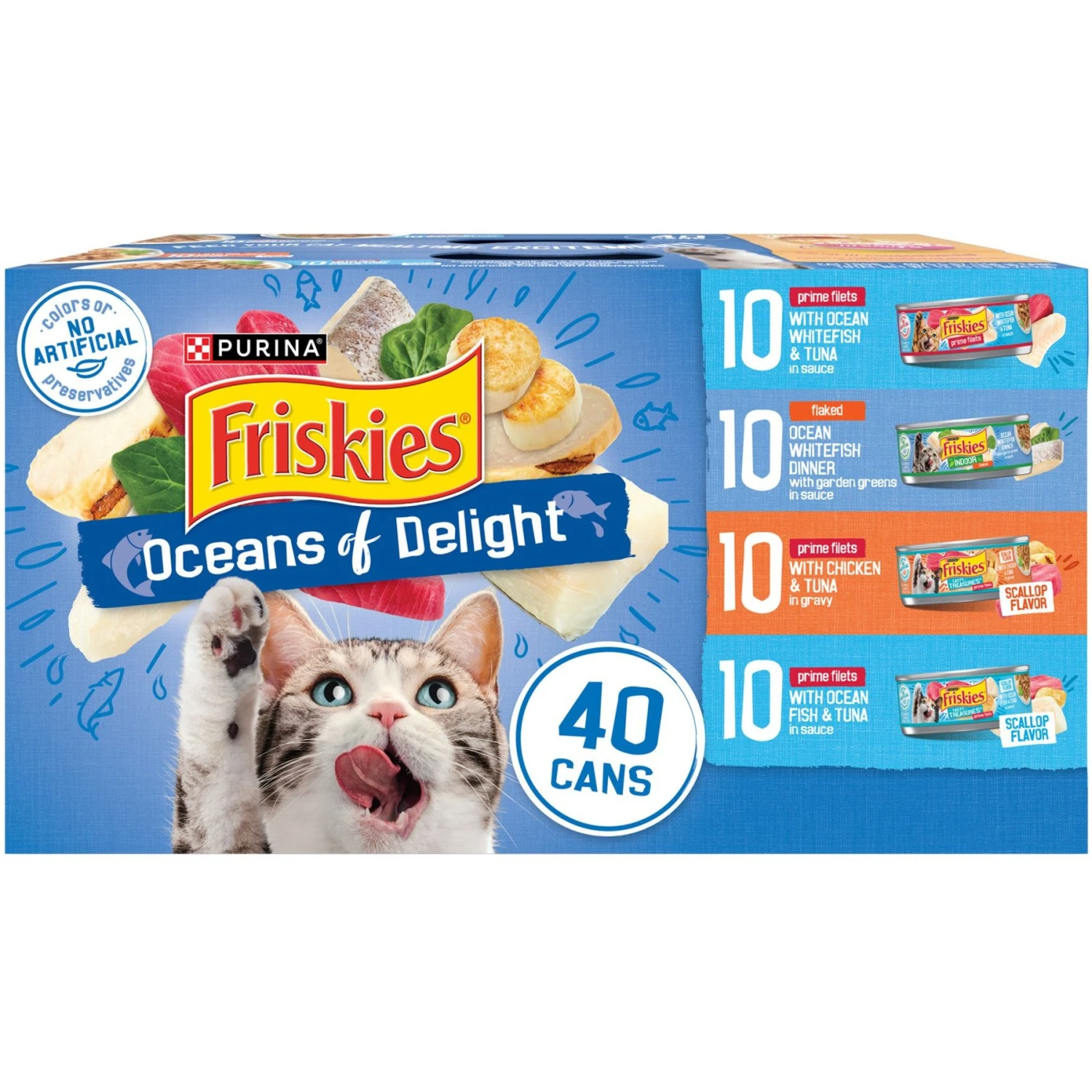Friskies Oceans Of Delight Variety Pack Canned Cat Food 3 Friskies Oceans Of Delight Variety Pack Canned Cat Food