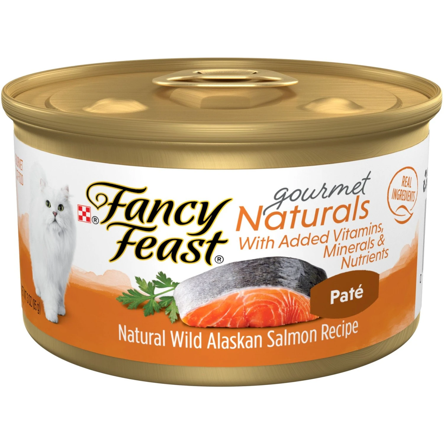 Fancy Feast Gourmet Naturals Wild Alaskan Salmon Recipe Pate Canned Cat Food, 3-oz, Case Of 12 3 Fancy Feast Gourmet Naturals Wild Alaskan Salmon Recipe Pate Canned Cat Food, 3-oz, Case Of 12