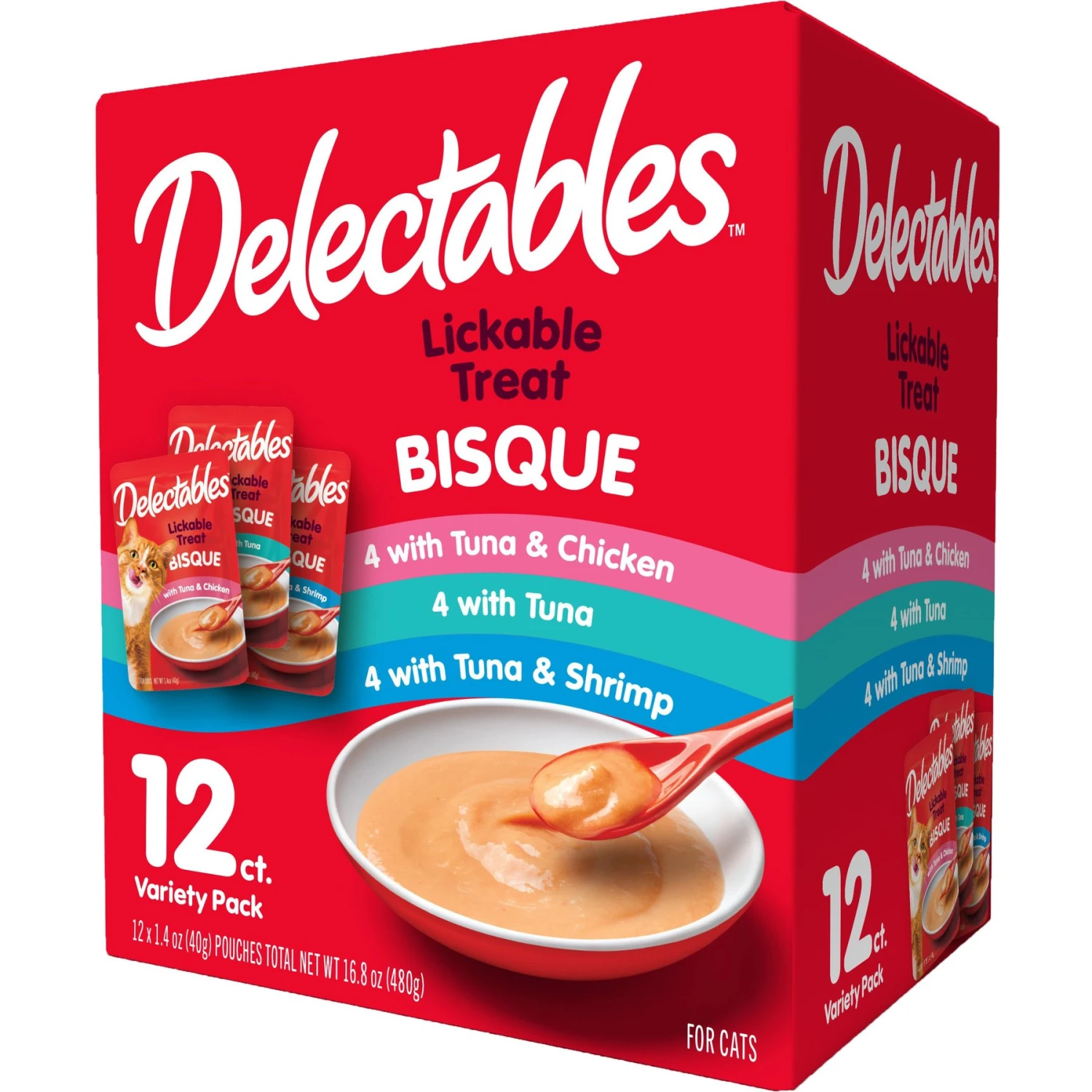 Hartz Delectables Bisque Variety Pack Lickable Cat Treats 3 Hartz Delectables Bisque Variety Pack Lickable Cat Treats