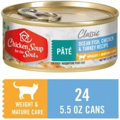 Chicken Soup For The Soul Weight & Mature Care Ocean Fish, Chicken & Turkey Recipe Pate Canned Cat Food -Almo nature Sales 165137 PT8. AC SS1800 V1600383980
