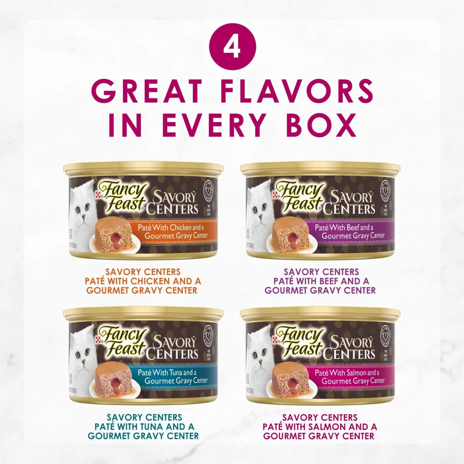 Fancy Feast Savory Centers Variety Pack Canned Cat Food 4 Fancy Feast Savory Centers Variety Pack Canned Cat Food - Image 2