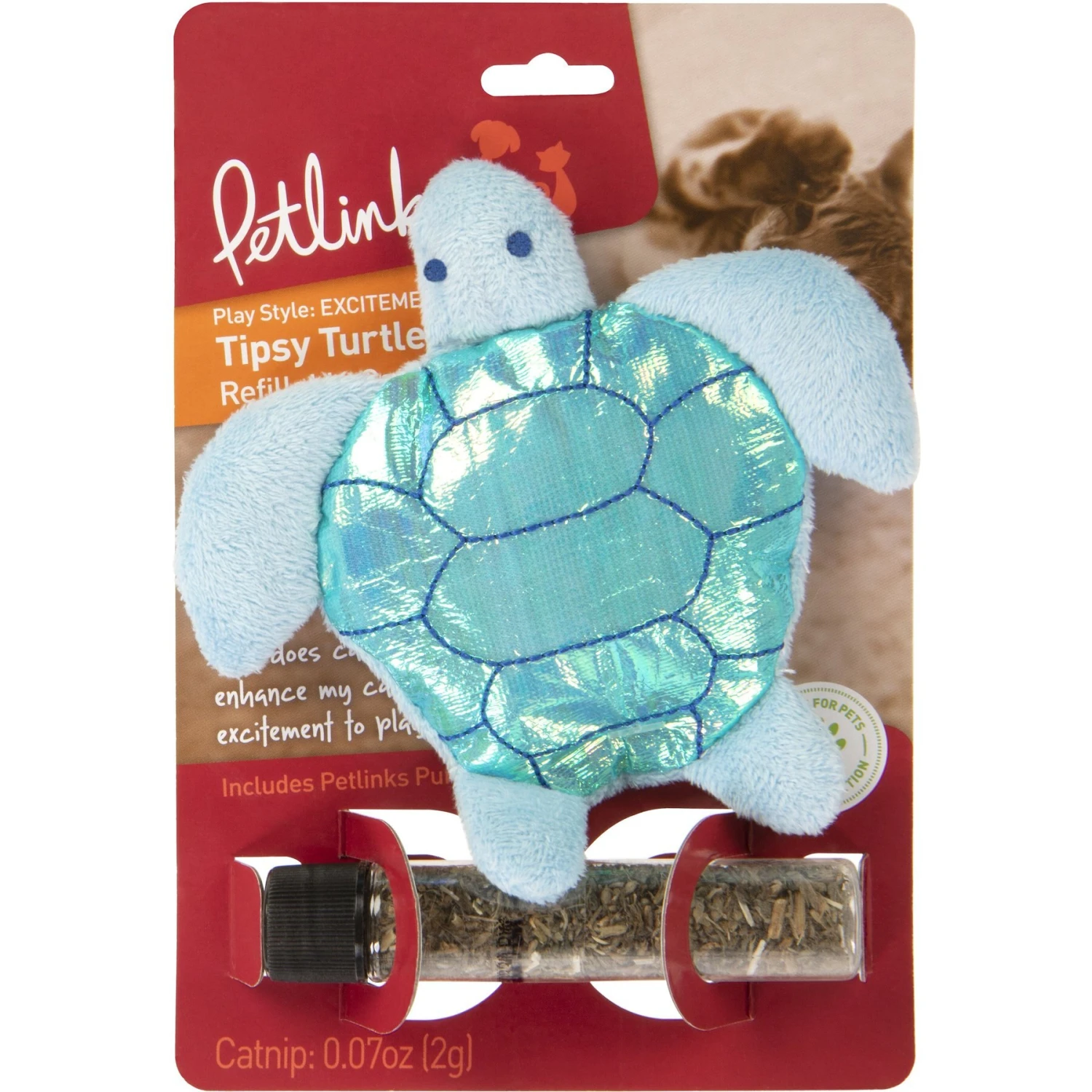 Petlinks Tipsy Turtle Catnip Cat Toy 4 Petlinks Tipsy Turtle Catnip Cat Toy - Image 2