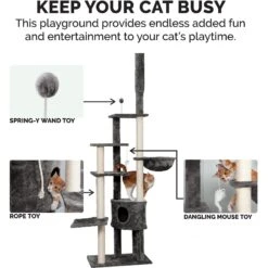 Tiger Tough Skyscraper Floor-to-Ceiling Faux Fur Cat Tree & Condo -Almo nature Sales 176086 PT4. AC SS1800 V1618278126