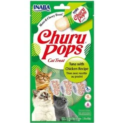 Inaba Churu Pops Moist & Chewy Tuna With Chicken Recipe Lickable Cat Treats