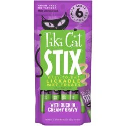 Tiki Cat Stix Duck In Creamy Gravy Grain-Free Wet Cat Treat, 3-oz Pouch, Pack Of 6