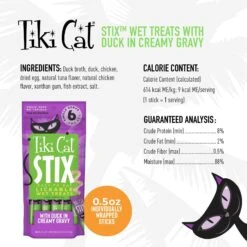 Tiki Cat Stix Duck In Creamy Gravy Grain-Free Wet Cat Treat, 3-oz Pouch, Pack Of 6 13 Tiki Cat Stix Duck In Creamy Gravy Grain-Free Wet Cat Treat, 3-oz Pouch, Pack Of 6 -Almo nature Sales 186307 PT2. AC SS1800 V1702665648