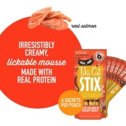 Tiki Cat Stix Salmon In Gravy Grain-Free Wet Cat Treat -Almo nature Sales 186309 PT3. AC SS1800 V1702665641