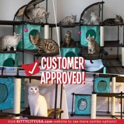 Kitty City Claw Mega Kit 46.75-in Faux Fleece Cat Tree & Condo -Almo nature Sales 190254 PT3. AC SS1800 V1590678668