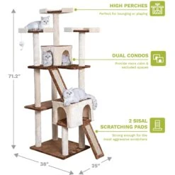 Go Pet Club 71-in Faux Fur Cat Tree & Condo -Almo nature Sales 197663 PT1. AC SS1800 V1661453924