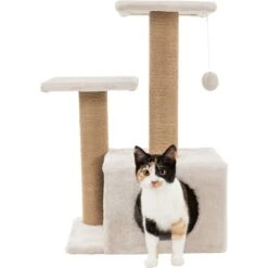 TRIXIE Valencia 28-in Plush Cat Tree & Scratching Post With Condo & Cat Toy -Almo nature Sales 204179 PT1. AC SS1800 V1570558963