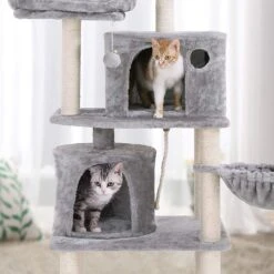 FEANDREA 55.1-in Faux Fleece Cat Tree & Condo -Almo nature Sales 205247 PT2. AC SS1800 V1648066314