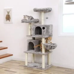 FEANDREA 55.1-in Faux Fleece Cat Tree & Condo -Almo nature Sales 205247 PT8. AC SS1800 V1648066327