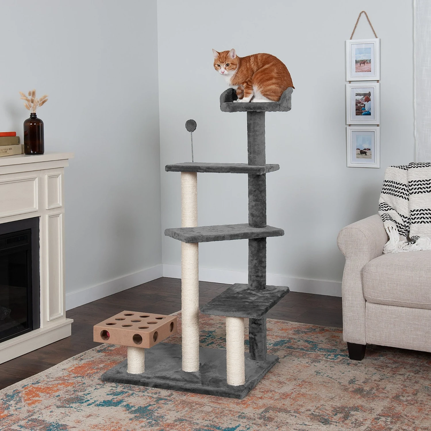 Tiger Tough Play Stairs 49.5-in Faux Fur Cat Tree 3 Tiger Tough Play Stairs 49.5-in Faux Fur Cat Tree