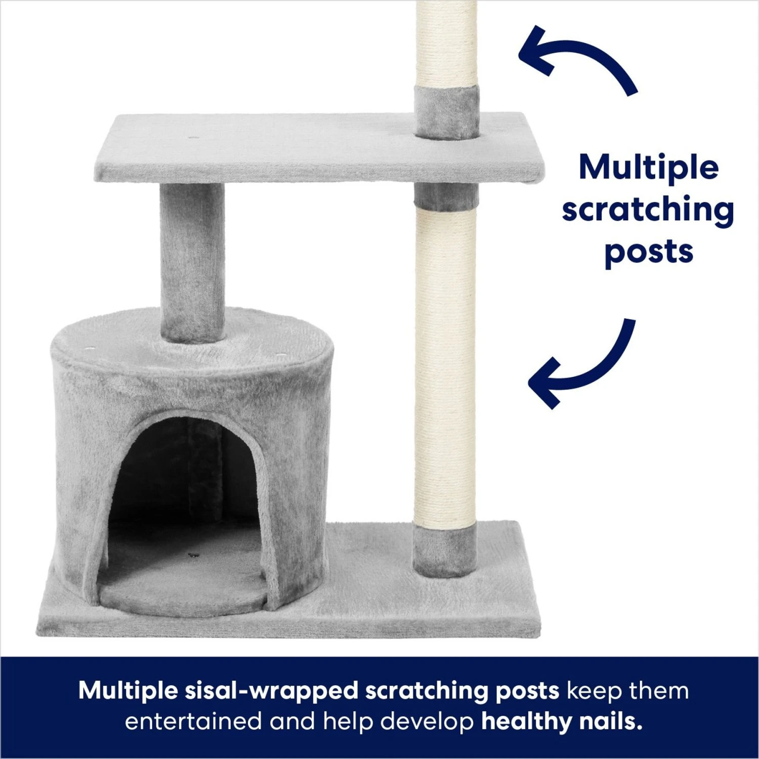 Frisco 38-in Cat Tree With Condo, Top Perch & Toy 6 Frisco 38-in Cat Tree With Condo, Top Perch & Toy - Image 4