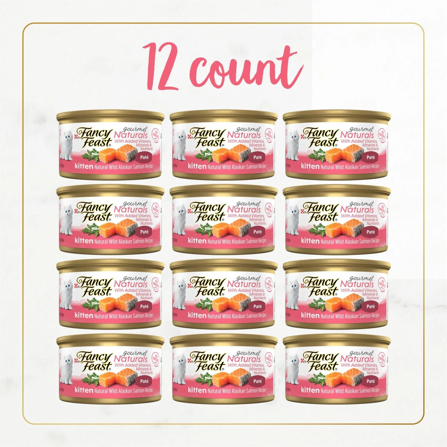 Fancy Feast Gourmet Naturals Natural Wild Alaskan Salmon Recipe Grain-Free Pate Kitten Canned Cat Food, 3-oz Can, Case Of 12 4 Fancy Feast Gourmet Naturals Natural Wild Alaskan Salmon Recipe Grain-Free Pate Kitten Canned Cat Food, 3-oz Can, Case Of 12 - Image 2