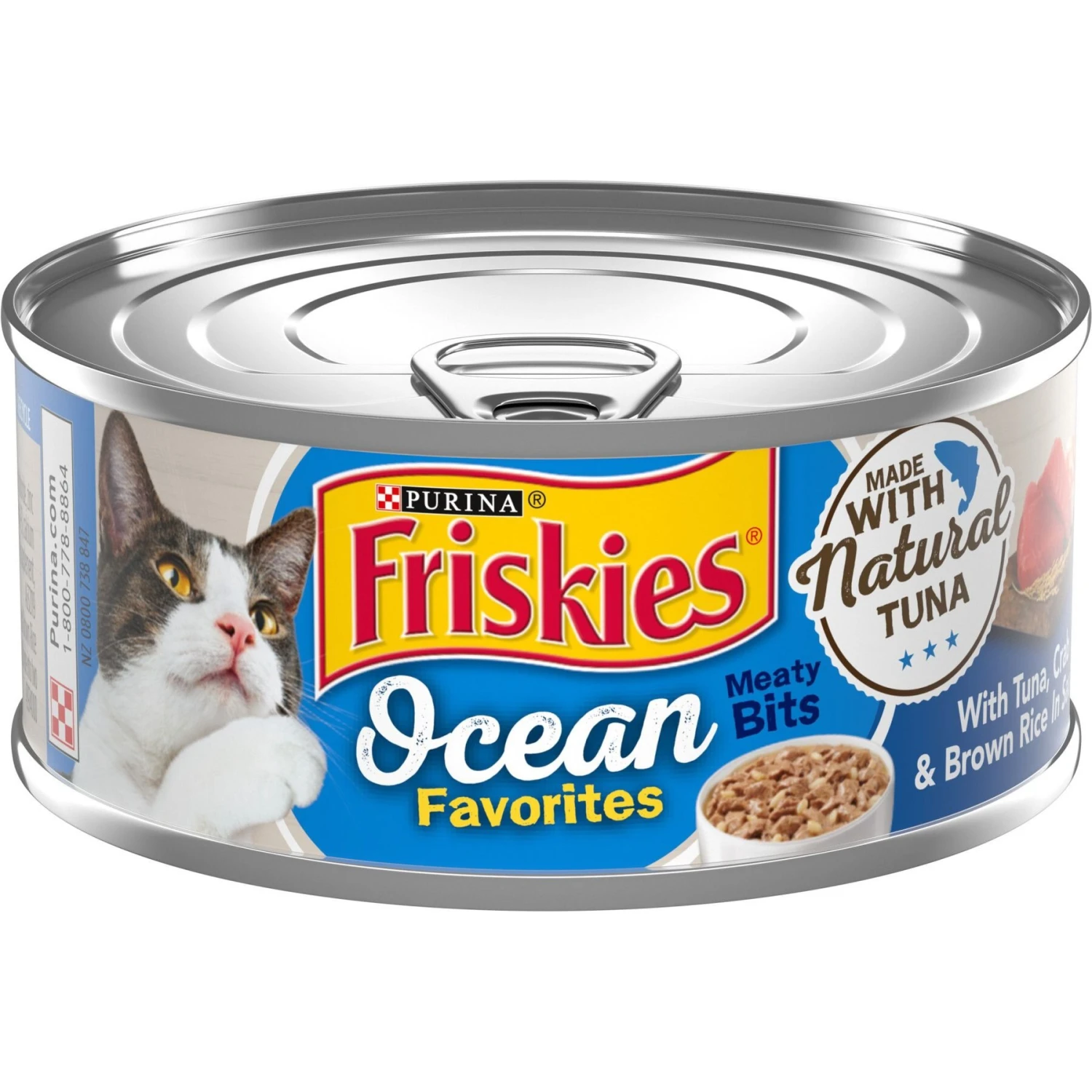 Friskies Ocean Favorites Meaty Bits Tuna, Crab & Brown Rice Natural Wet Cat Food, 5.5-oz Can, Case Of 24 3 Friskies Ocean Favorites Meaty Bits Tuna, Crab & Brown Rice Natural Wet Cat Food, 5.5-oz Can, Case Of 24