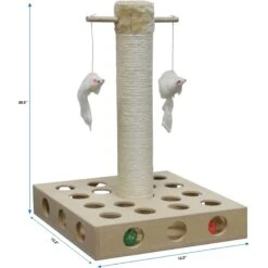 Go Pet Club 20-in IQ Busy Box Cat Scratching Post & Toys, Beige -Almo nature Sales 216908 PT3. AC SS1800 V1671226285