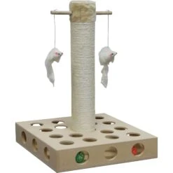 Go Pet Club 20-in IQ Busy Box Cat Scratching Post & Toys, Beige -Almo nature Sales 216908 pt2. AC SS1800 V1579195147