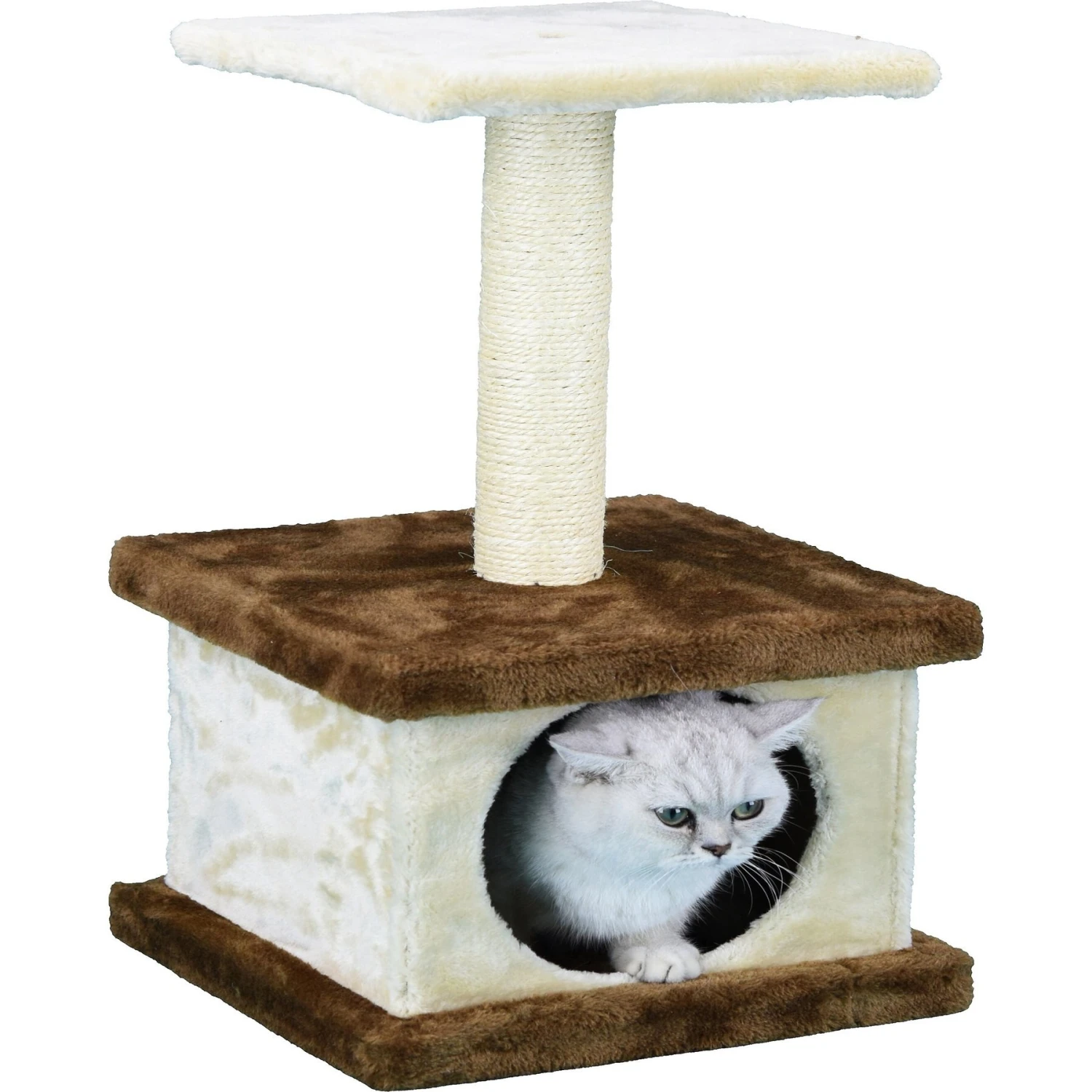 Go Pet Club 22-in Economical Cat Tree Condo, Beige/Brown 4 Go Pet Club 22-in Economical Cat Tree Condo, Beige/Brown - Image 2